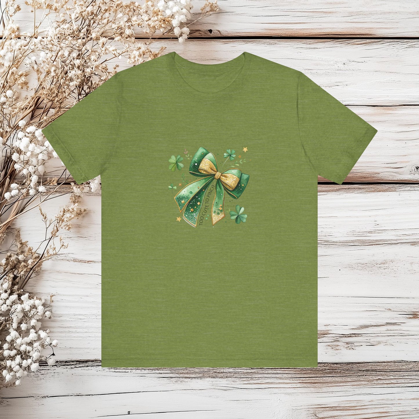 Too Cute to Pinch T-Shirt – Coquette Bow St. Patrick’s Day |  Unisex Tee - Celebrate in Style!