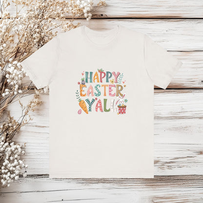 Happy Easter Y'all T-Shirt, Easter Bunny Tee, Southern Easter Shirt, Cute Easter Top | Unisex Jersey T-Shirt