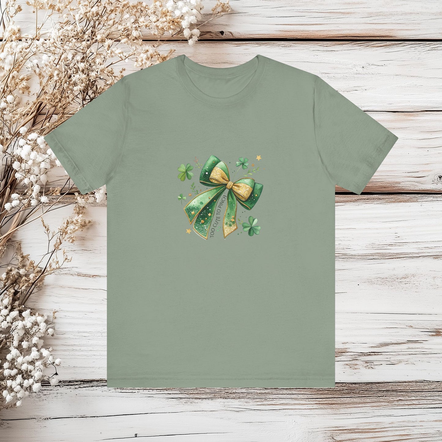 Too Cute to Pinch T-Shirt – Coquette Bow St. Patrick’s Day |  Unisex Tee - Celebrate in Style!