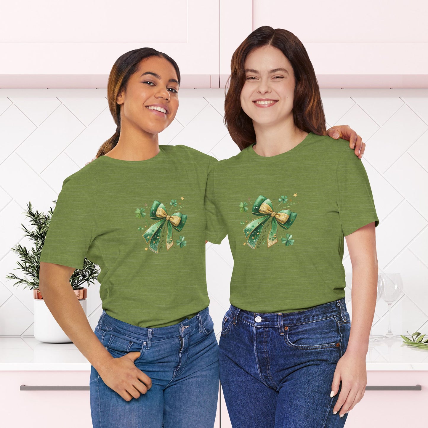 Too Cute to Pinch T-Shirt – Coquette Bow St. Patrick’s Day |  Unisex Tee - Celebrate in Style!