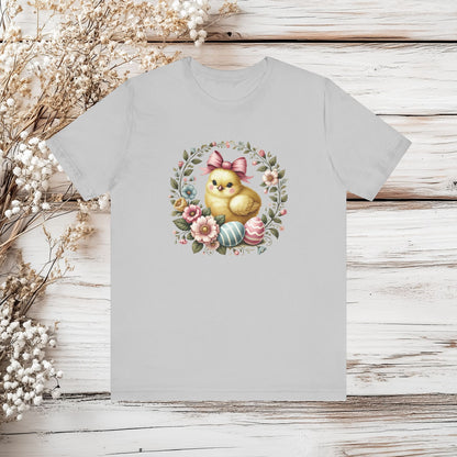 Vintage Easter Chick T-Shirt – Adorable Springtime | Unisex Jersey Short Sleeve Tee