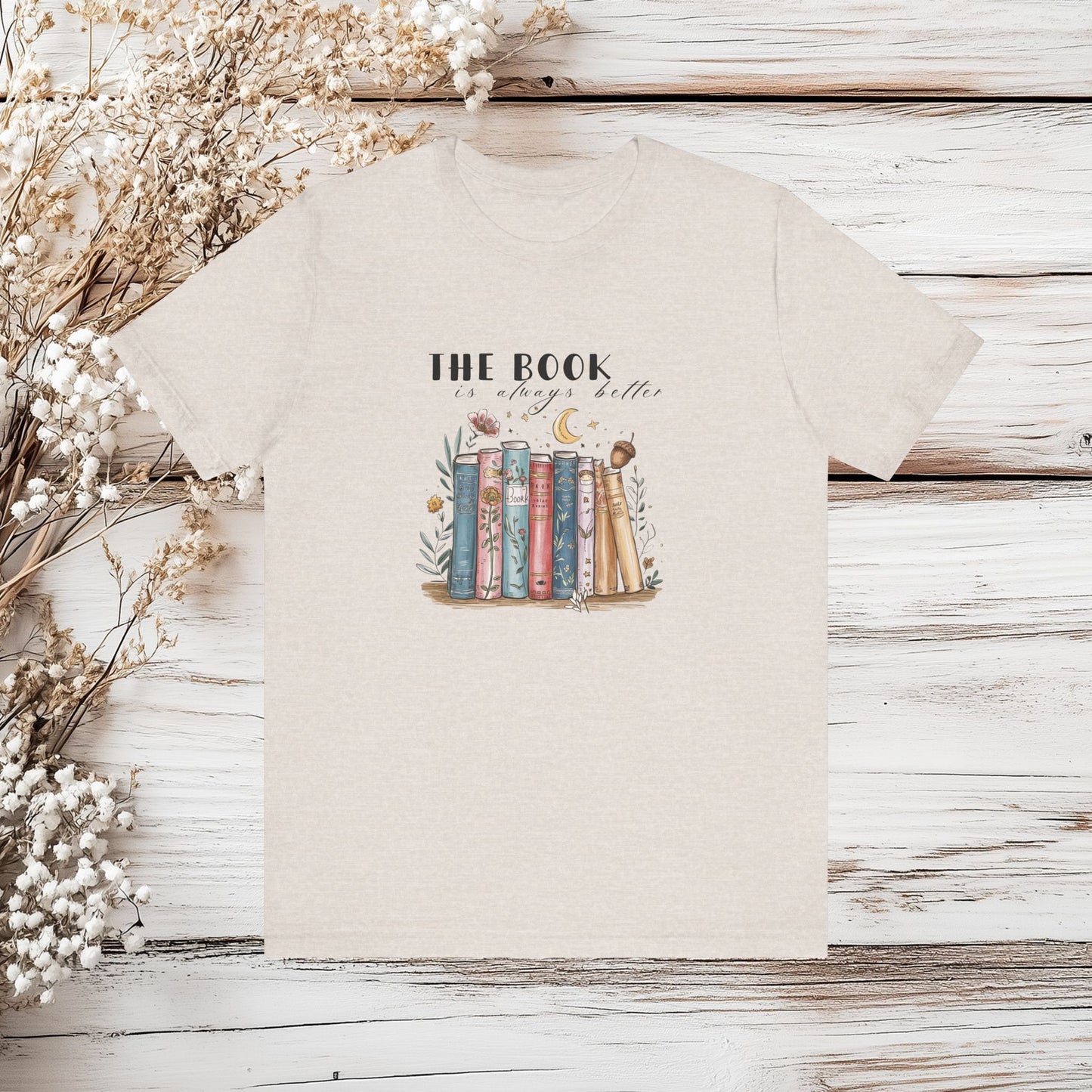 Whimsical Bookshelf Tee – Vintage Book Lover T-Shirt  | Unisex Jersey Short Sleeve Tee