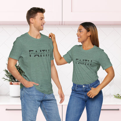 Faith Ephesians 2:8 T-Shirt - Christian Bible Verse Tee | Unisex Jersey Short Sleeve Tee