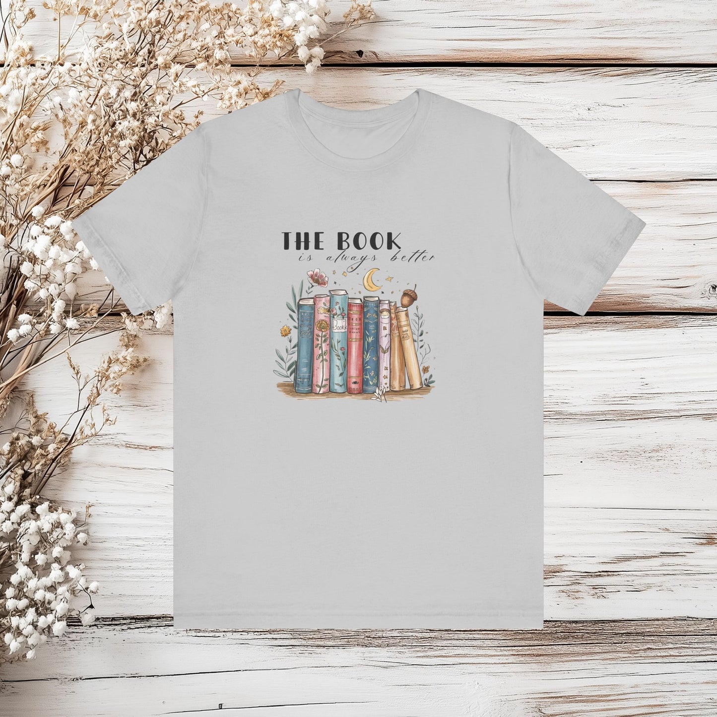 Whimsical Bookshelf Tee – Vintage Book Lover T-Shirt  | Unisex Jersey Short Sleeve Tee