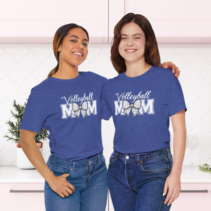 Volleyball Mom T-Shirt with Bow - Sports Mom Tee - Game Day Shirt | Unisex Jersey Short Sleeve Tee