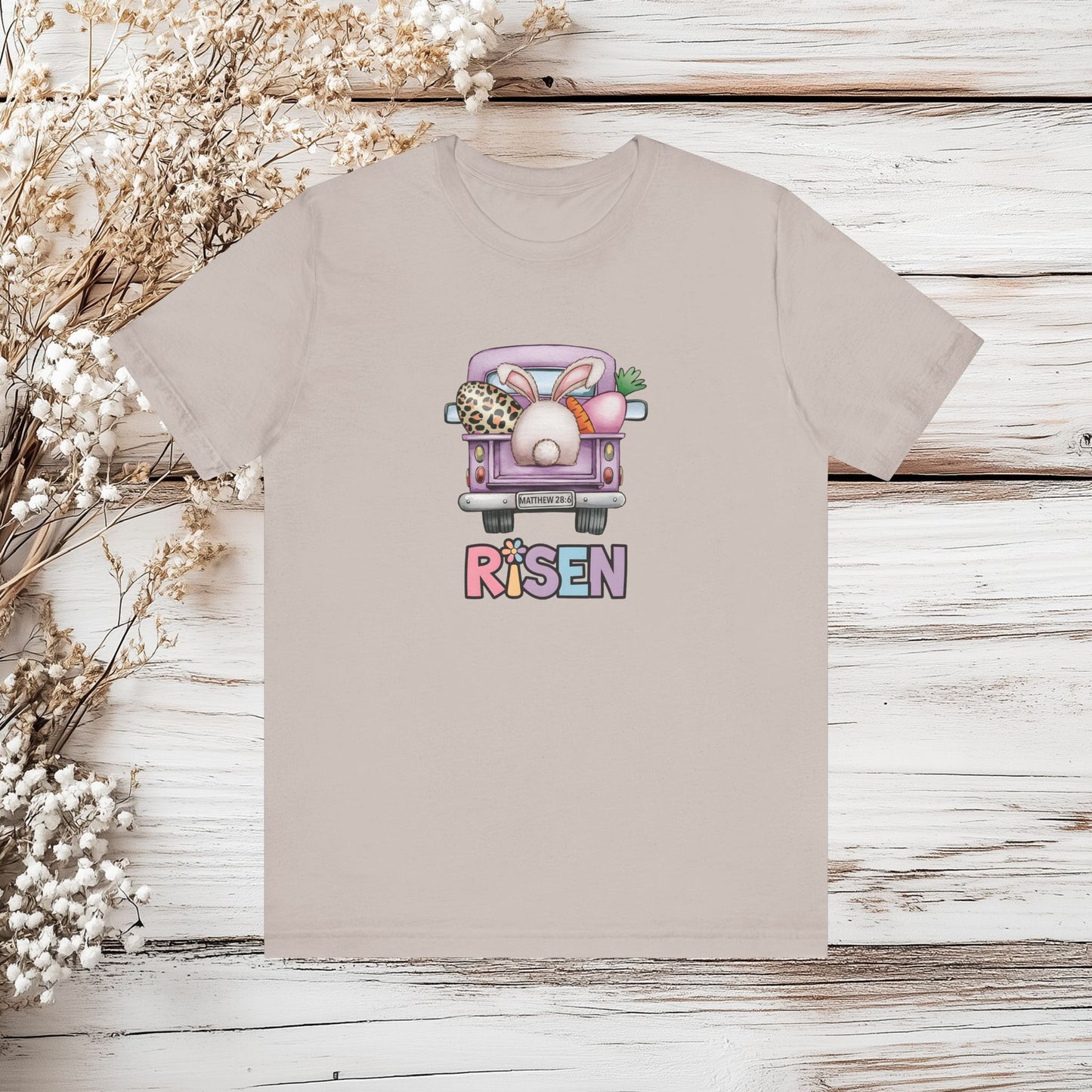 Easter Truck T-Shirt, Risen Easter Tee, Vintage Easter Bunny Shirt, Unisex Easter Gift