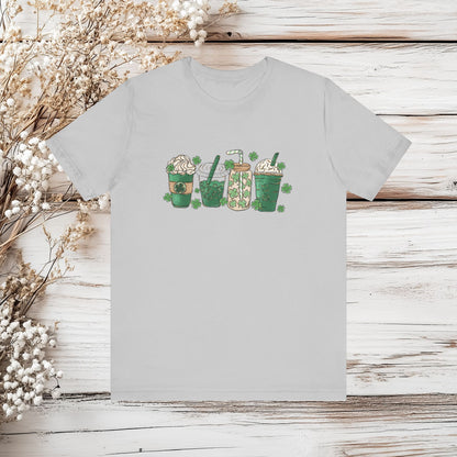 Lucky Shamrock St. Patrick's Day Coffee Tee – Festive & Fun! | Unisex Jersey Short Sleeve Tee