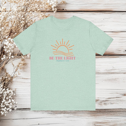 Be The Light T-Shirt - Matthew 5:14 Bible Verse Tee - Christian Shirt | Unisex Jersey Short Sleeve Tee