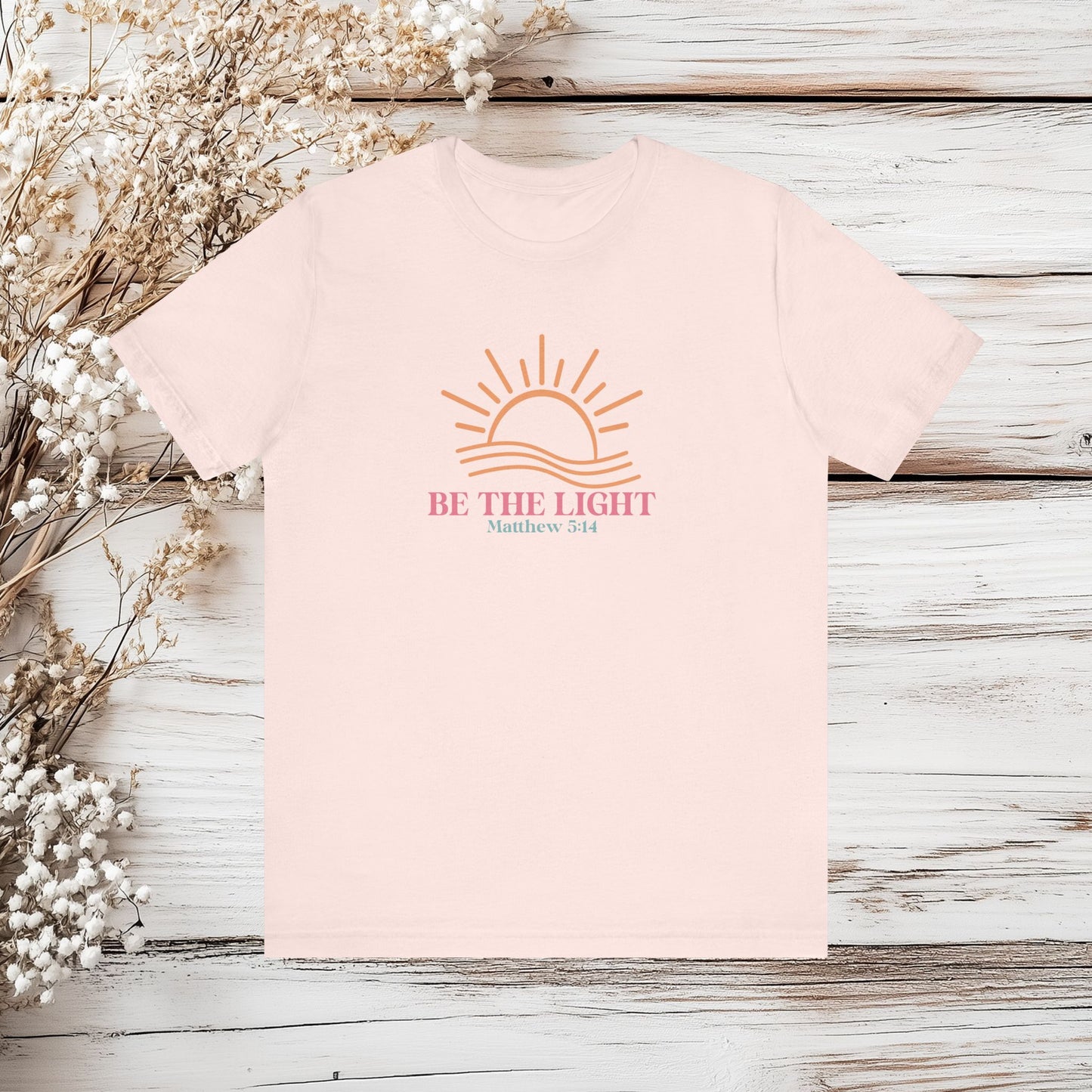 Be The Light T-Shirt - Matthew 5:14 Bible Verse Tee - Christian Shirt | Unisex Jersey Short Sleeve Tee