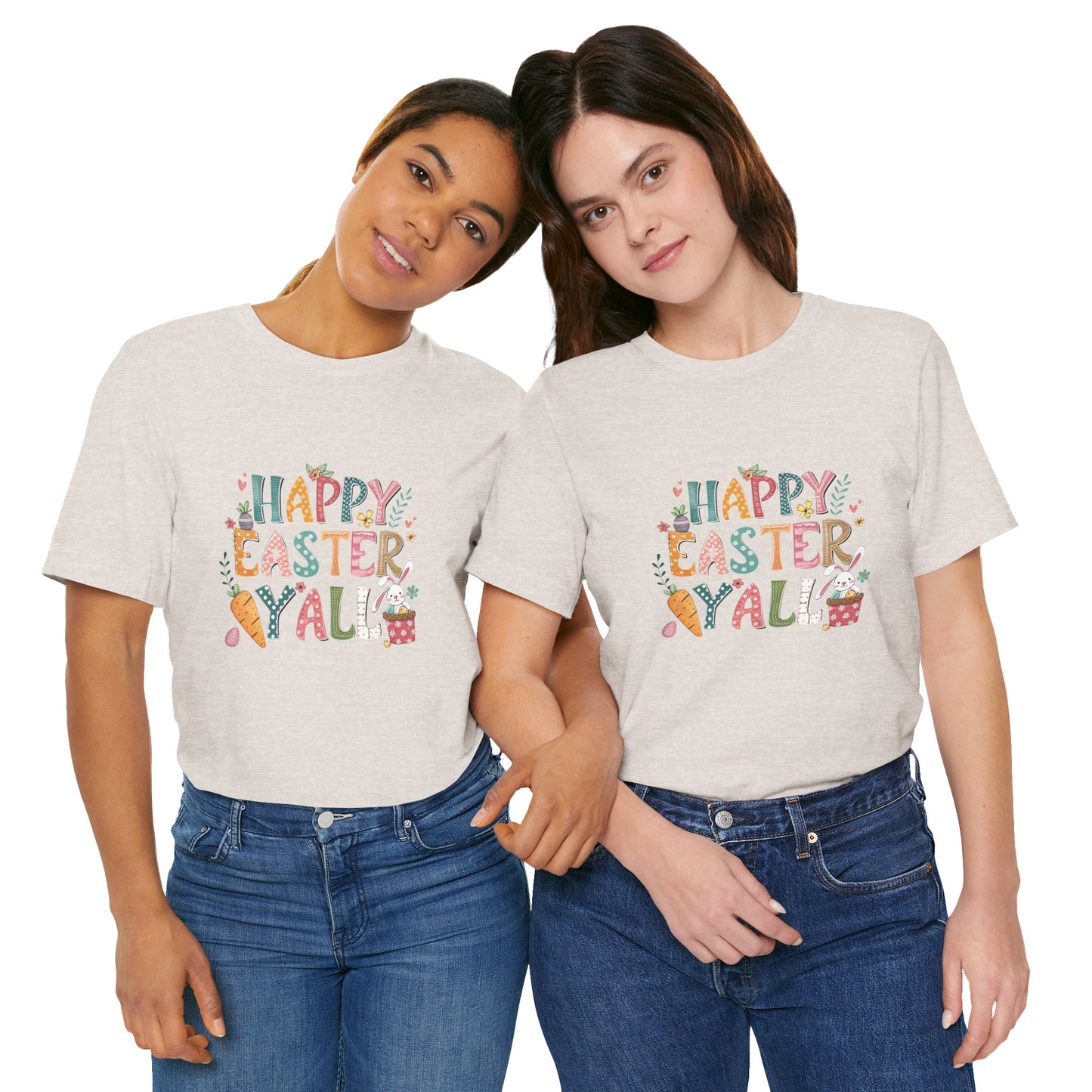 Happy Easter Y'all T-Shirt, Easter Bunny Tee, Southern Easter Shirt, Cute Easter Top | Unisex Jersey T-Shirt