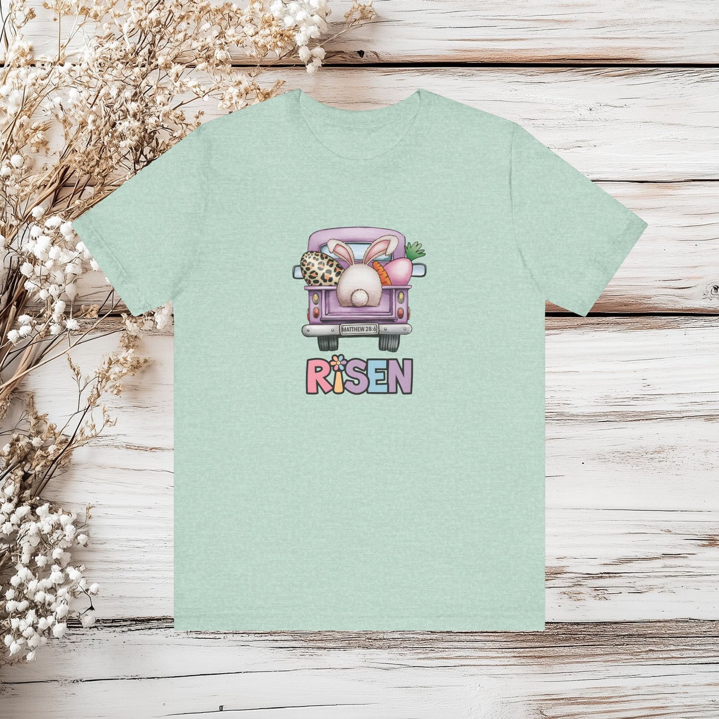 Easter Truck T-Shirt, Risen Easter Tee, Vintage Easter Bunny Shirt, Unisex Easter Gift