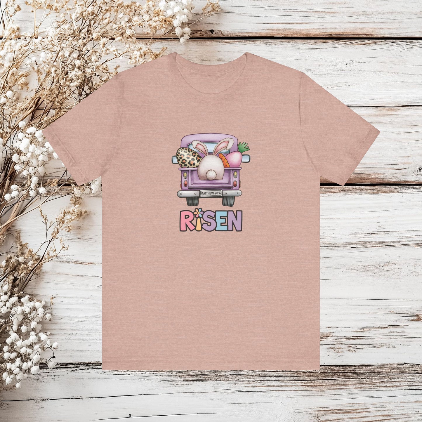 Easter Truck T-Shirt, Risen Easter Tee, Vintage Easter Bunny Shirt, Unisex Easter Gift