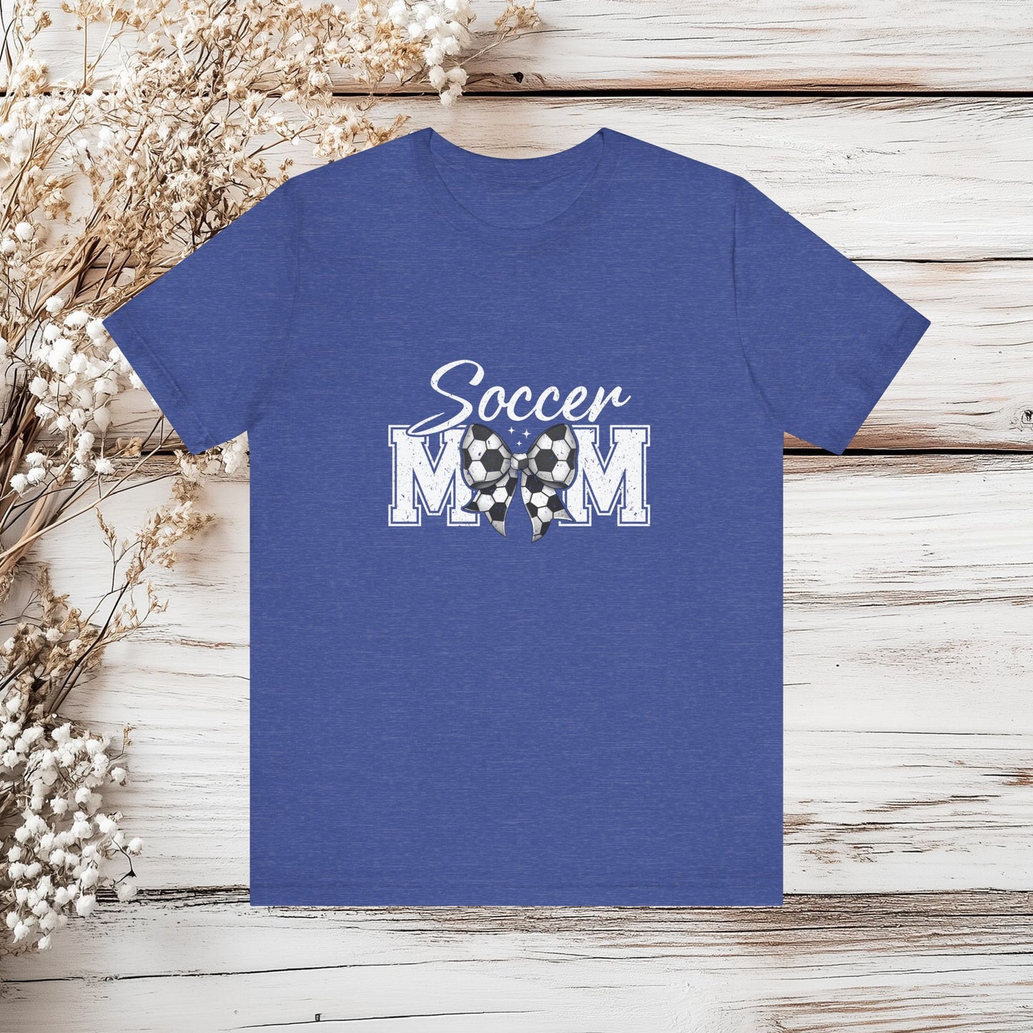 Soccer Mom T-Shirt with Bow - Sports Mom Tee - Game Day Shirt | Unisex Jersey Short Sleeve Tee