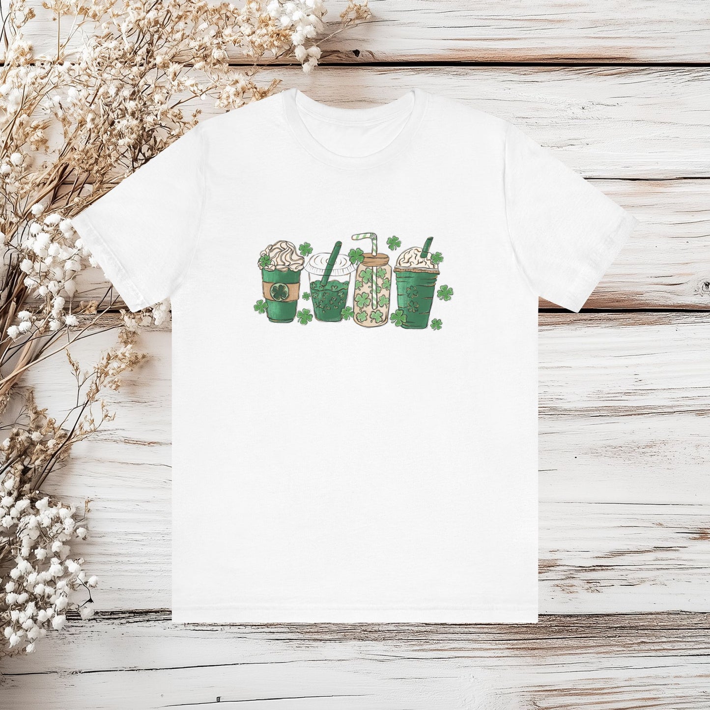 Lucky Shamrock St. Patrick's Day Coffee Tee – Festive & Fun! | Unisex Jersey Short Sleeve Tee